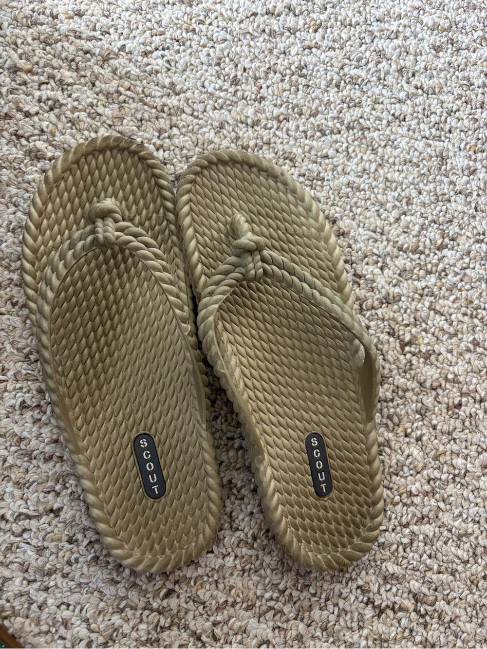 Scout Braided Rope Flip Flops in Olive